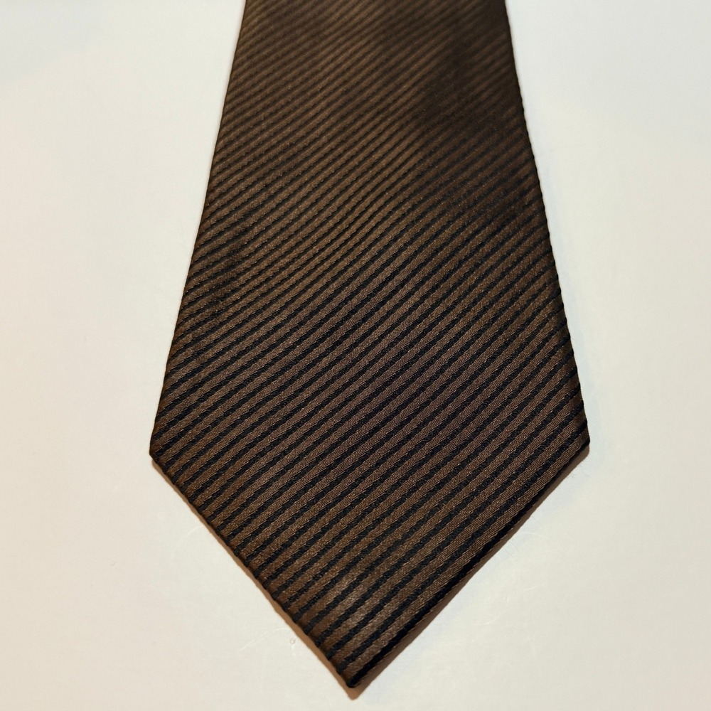 Sean John Silk Necktie Brown Black Diagonal Stripe Classic Professional
